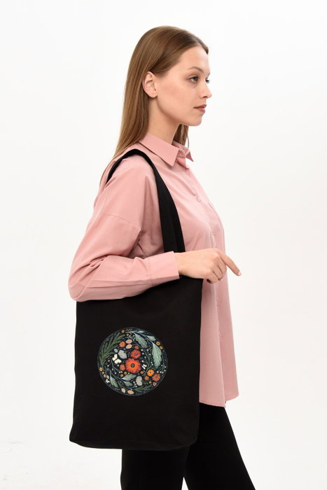 Zoozie Bags Bolso Tote 1467 Negro de Algodón 35 x 40 x 8 cm